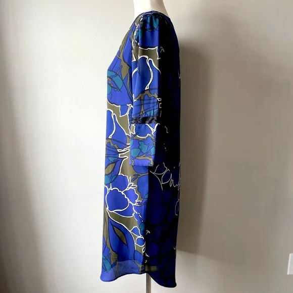 Apt. 9 | 3/4 Sleeve Shift Dress | Royal Blue & Green | Small - Picture 3 of 4